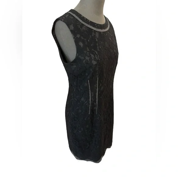 Elie Tahari Black Lace Dress Size 10 - Picture 2 of 9